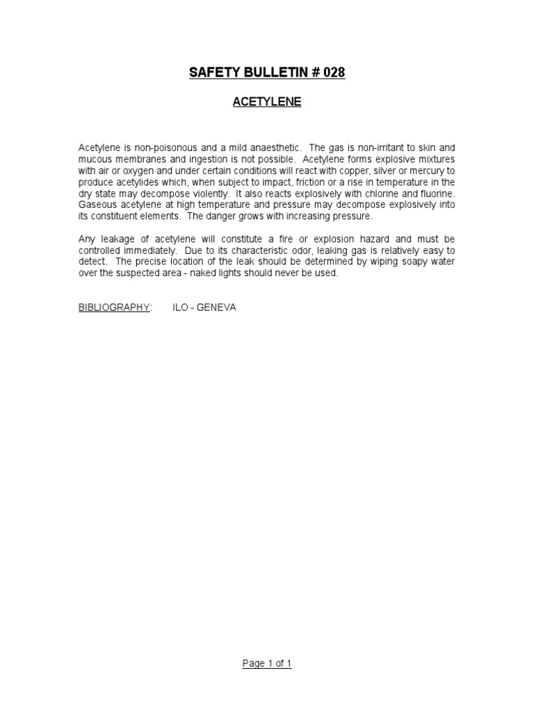 Acetylene Safety Guidelines and Hazards | PDF | Travel | Science ...