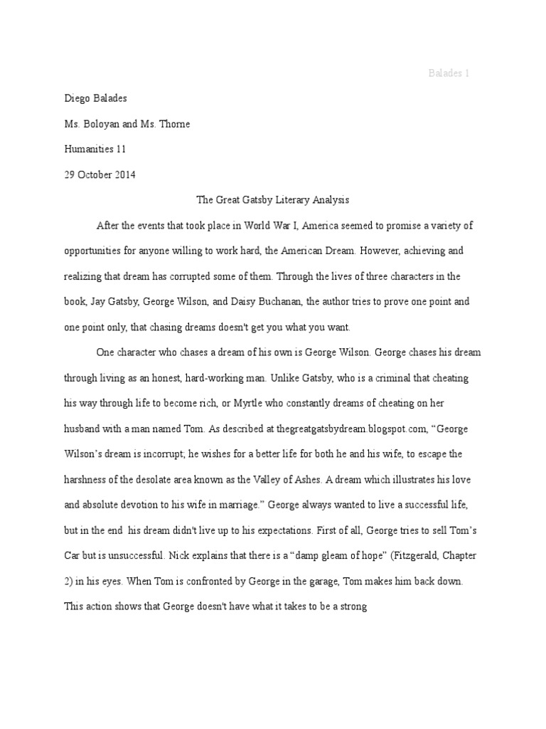 Реферат: Great Gatsby Characters Essay Research Paper The