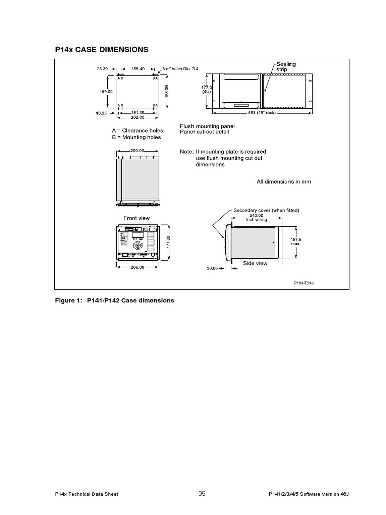 Figure 1: P141/P142 Case Dimensions | PDF