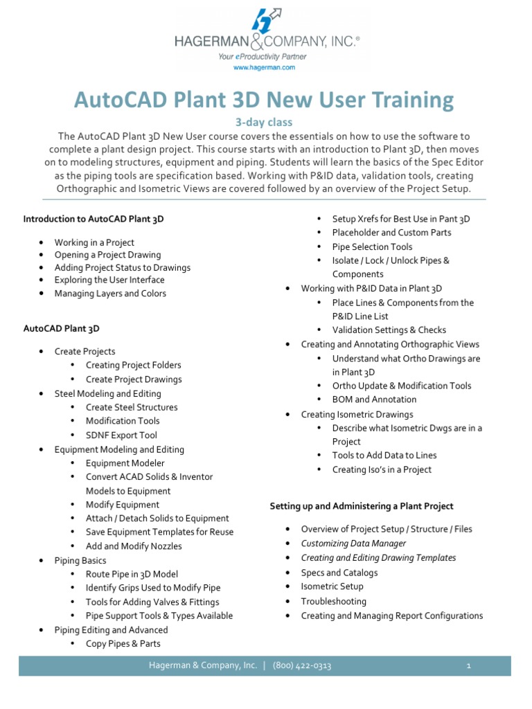 AutoCAD Plant 3D New User Training | PDF