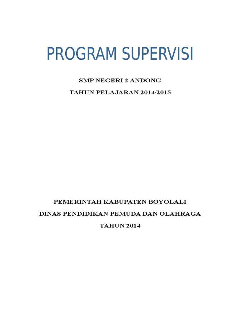 Program Supervisi | PDF