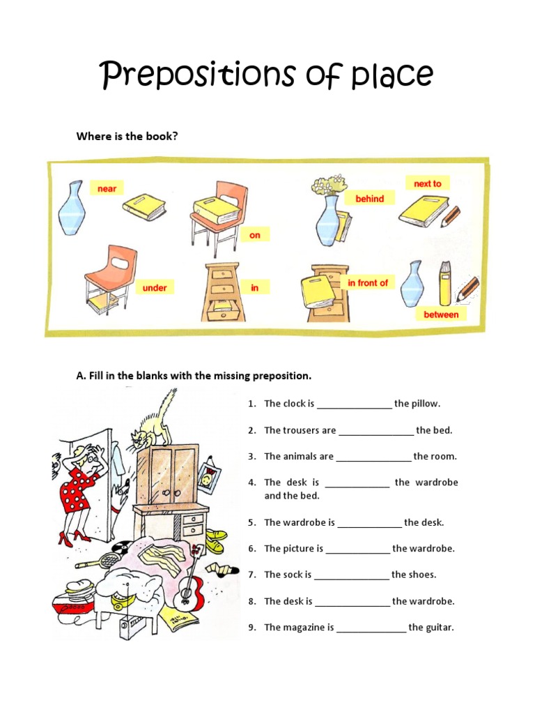 Prepositions Of Place Worksheet Consumer Goods Clothing