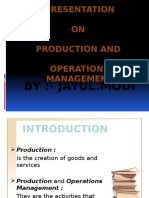Presentation ON Production and Operations Management