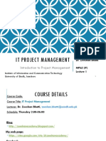 Lecture 1 - Introduction To IT Project Management