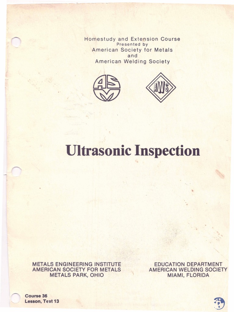 Ultrasonic Inspection PDF Waves Ultrasound