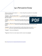 Writing A Persuasive Essay: (Focus)
