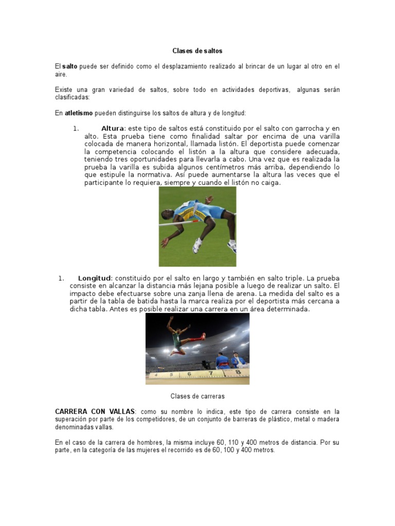 Tipos de saltos en atletismo y dibujo | PDF | Dibujo | Concurso hípico