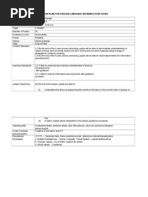 Reading Lesson Plan