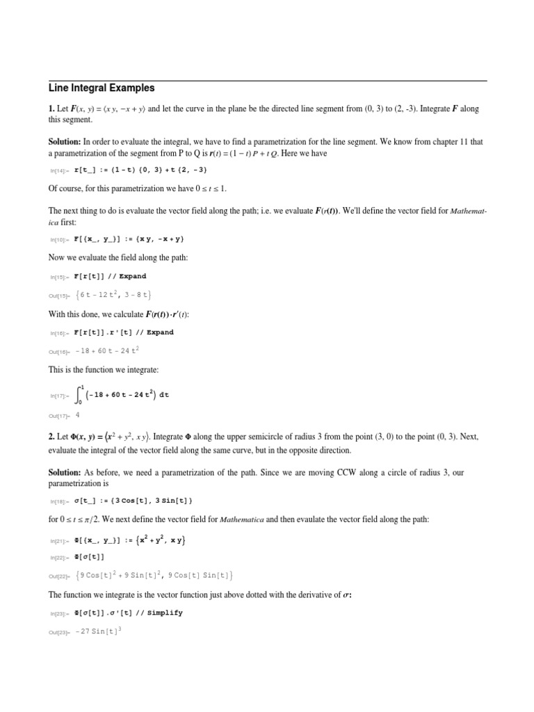 Line Integral Examples | PDF | Integral | Theoretical Physics