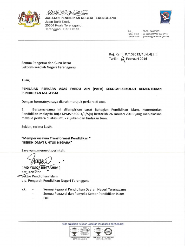 Surat Arahan Pelaksanaan Kbd