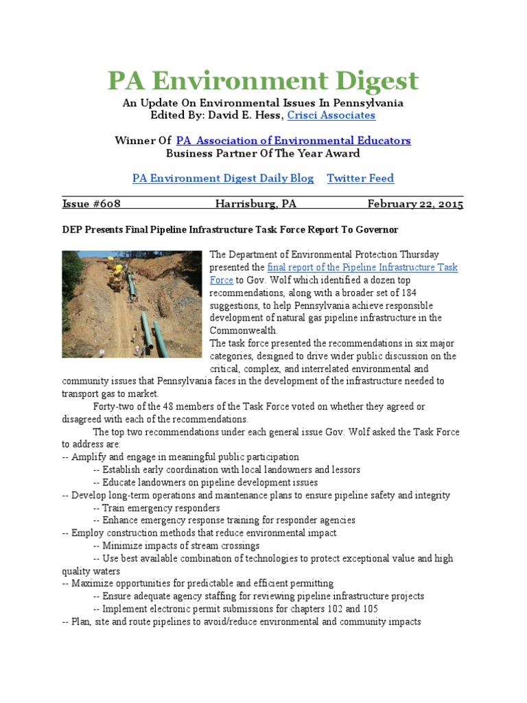PA Pipeline Task Force Report | PDF | Stormwater | Flood