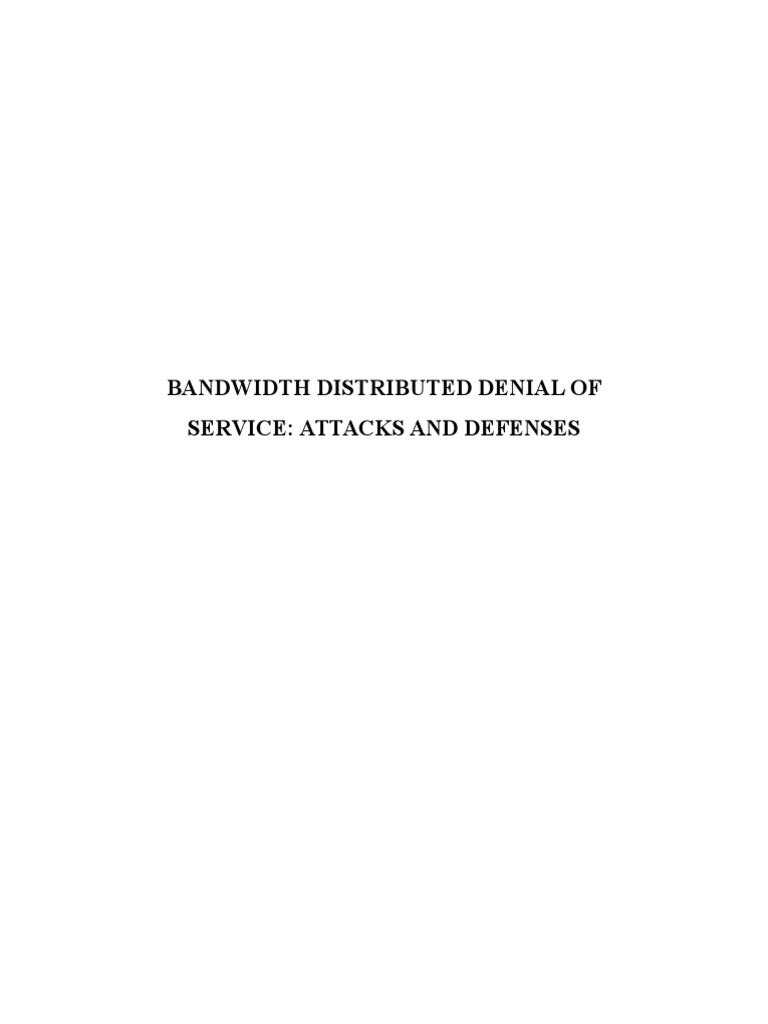 BW-DDoS Attacks: Threats and Defenses | PDF | Denial Of Service Attack ...