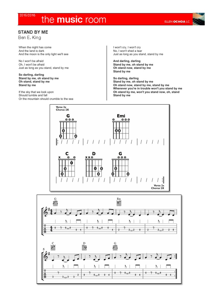 Stand by Me (Lyrics, Chords & Bass)