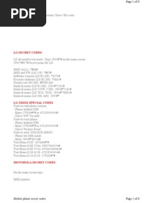 Mobile Phone Unlock Codes
