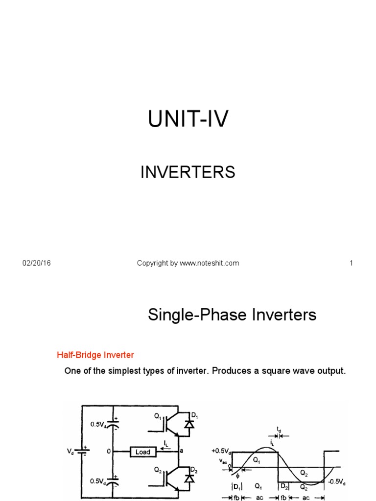 Power Electronics Unit 4 PDF Power Inverter Amplitude
