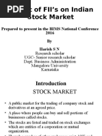Harish S N - Impact of FIIs On Indian Stock Market