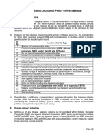 Industrial Siting/Locational Policy in West Bengal: A. Red Category Industries