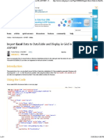 Import Excel Data To DataTable and Display in Grid in C#, ASP