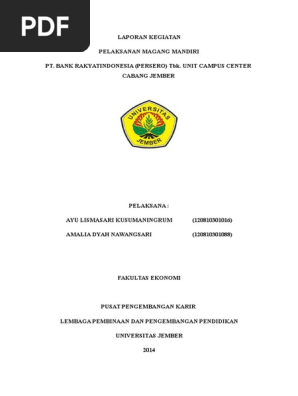 Contoh Laporan Magang Bri 2014