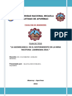 Geomecanica Aplicada para El Sostenimiento de La Mina Ricotona PDF
