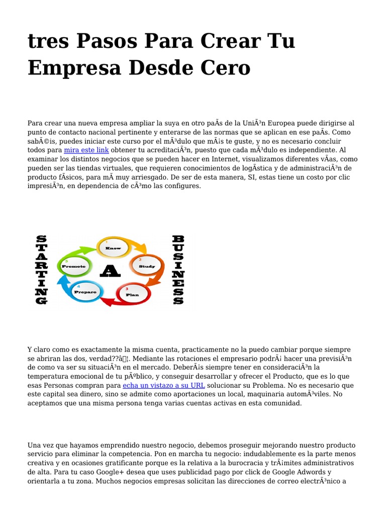 Tres Pasos para Crear Tu Empresa Desde Cero | PDF | Internet | Publicidad
