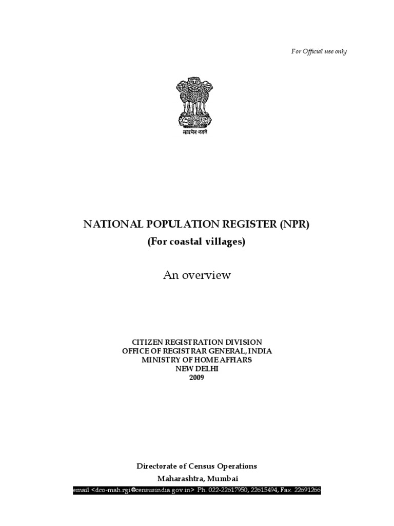 Overview of National Population Register | PDF