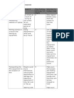 Health and Safety Risk Assessment