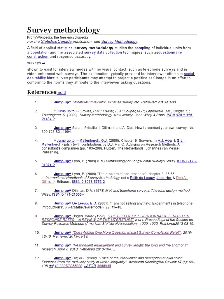 Overview of Survey Methodology | PDF | Social Science Methodology ...