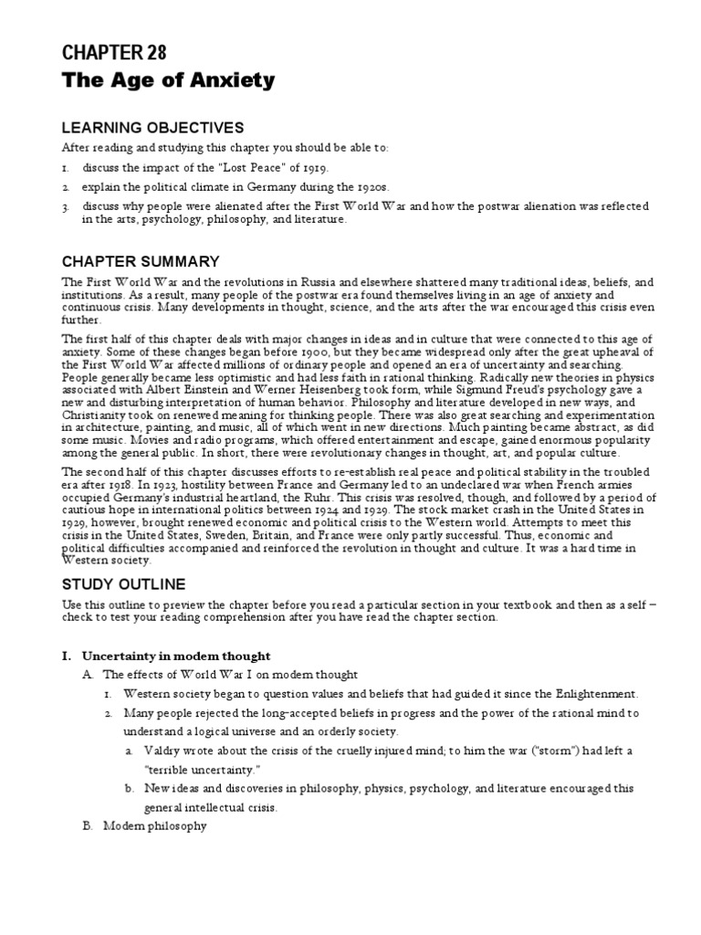 Chapter 28 - Summary & Outline | PDF | Great Depression | New Deal