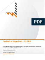 Ts105 Testing Standard For Underground and Overhead Distribution Powerlines Up To and Including 33kv Networks