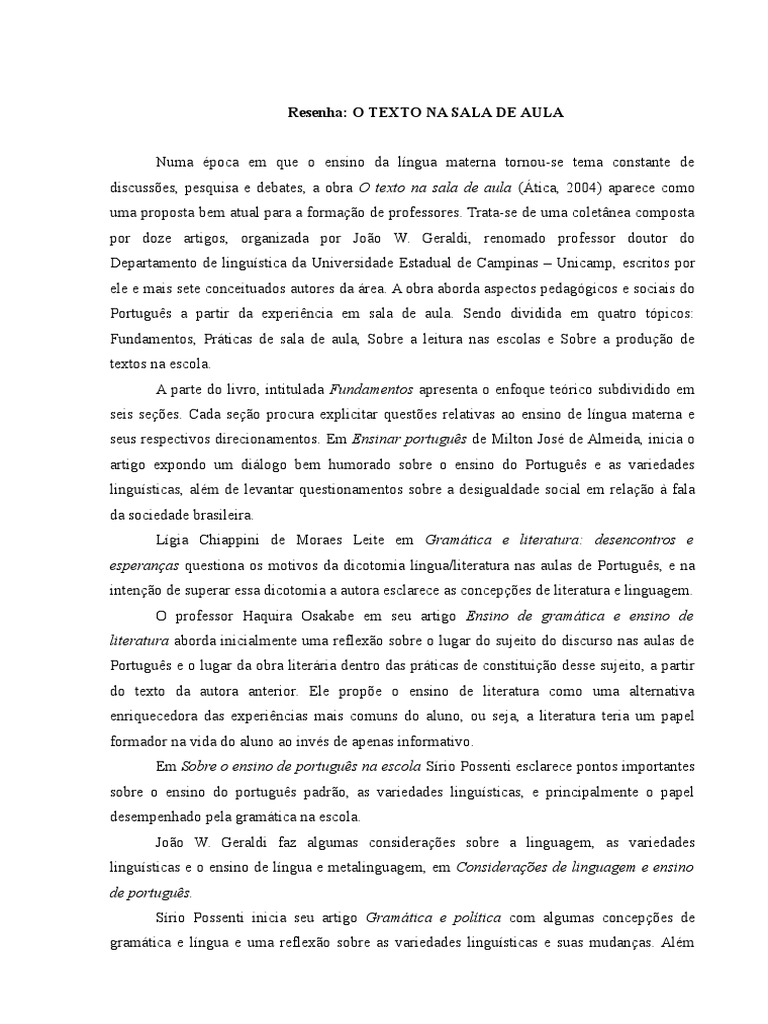 Sobre Resenha Resumo E Paráfrase Leia As Afirmações A Seguir