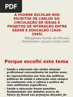 A Higiene escolar nos escritos de Carlos SÃ¡_apresentaÃ§Ã£o_31032015