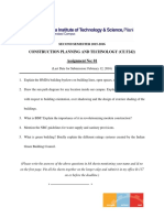 Construction Planning and Technology (Ce F242) Assignment No: 01