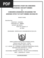 A Comparitive Study On Consumer Preference and Hazards of Soft Drinks, CCP, Ignou