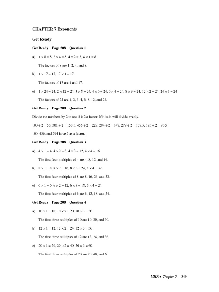 m7 ch7 Solutions Final | PDF | Multiplication | Volume