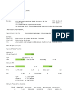 Hoja de Calculo para Calcular Fuerza de Corte Basal para Estructura de 2 Pisos