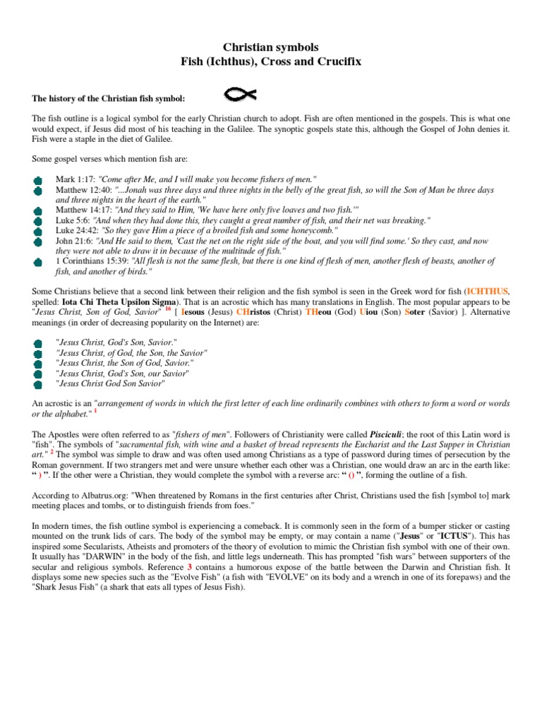 Christian Symbols - The Fish & The Cross | PDF | Crucifixion ...
