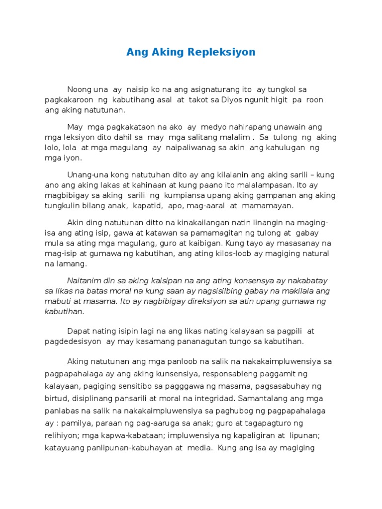 Reflective essay about kambas ng lipunan 06 picture