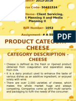 Category Study of Cheese in A Retail Store