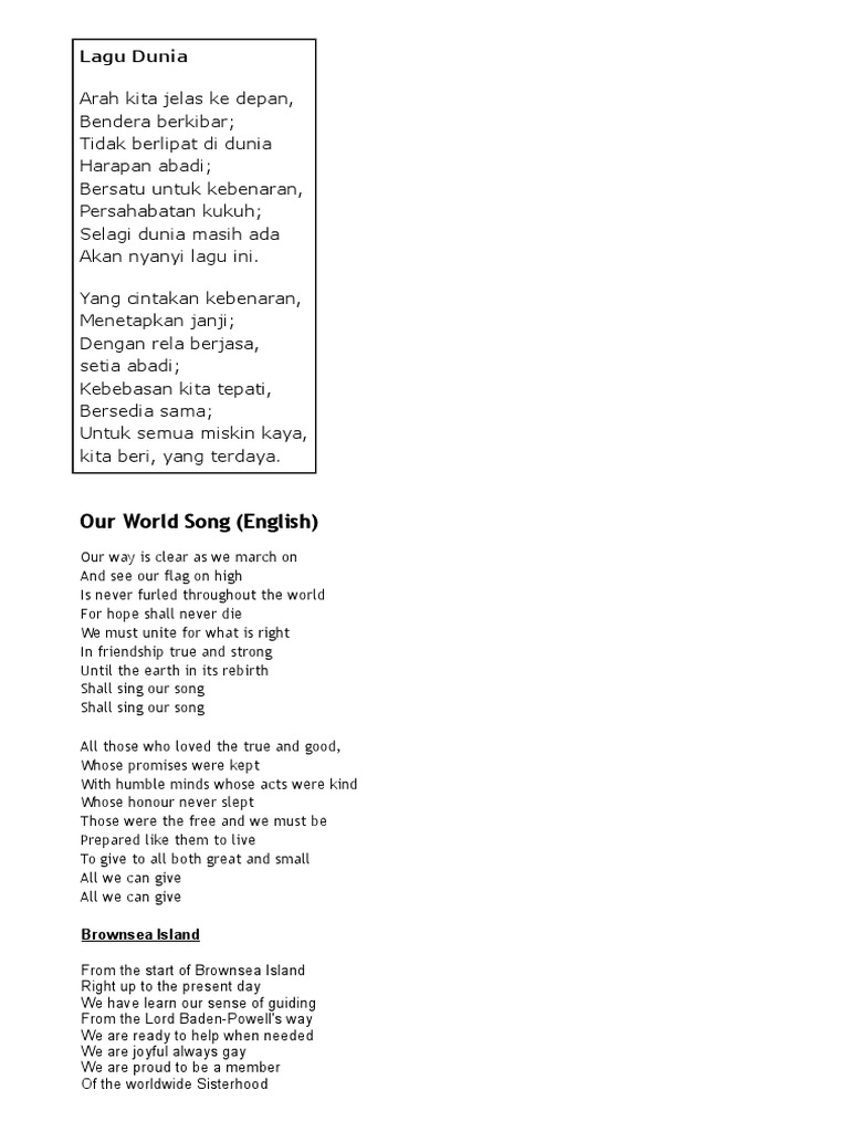 Lagu Dunia Pandu Puteri Pdf
