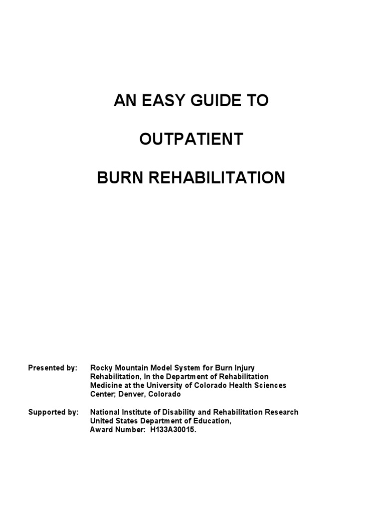 An Easy Guide To Outpatient Burn Rehabilitation PDF Americans With