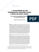 7. a Necessidade de Um Fundamento Metafísico Para a Ética Em Hans Jonas