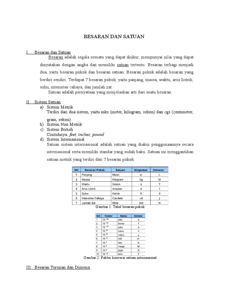 Makalah Besaran dan Satuan 