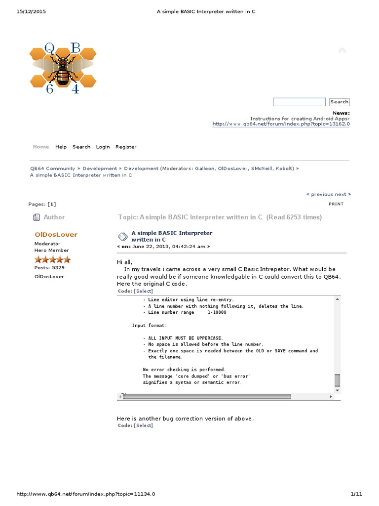 A Simple BASIC Interpreter Written in C | PDF | Software Development ...