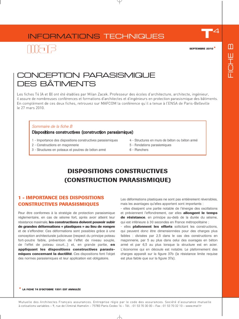 T4 B Conception Parasismique Des Batiments - 