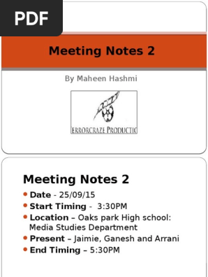 Meeting Notes 2