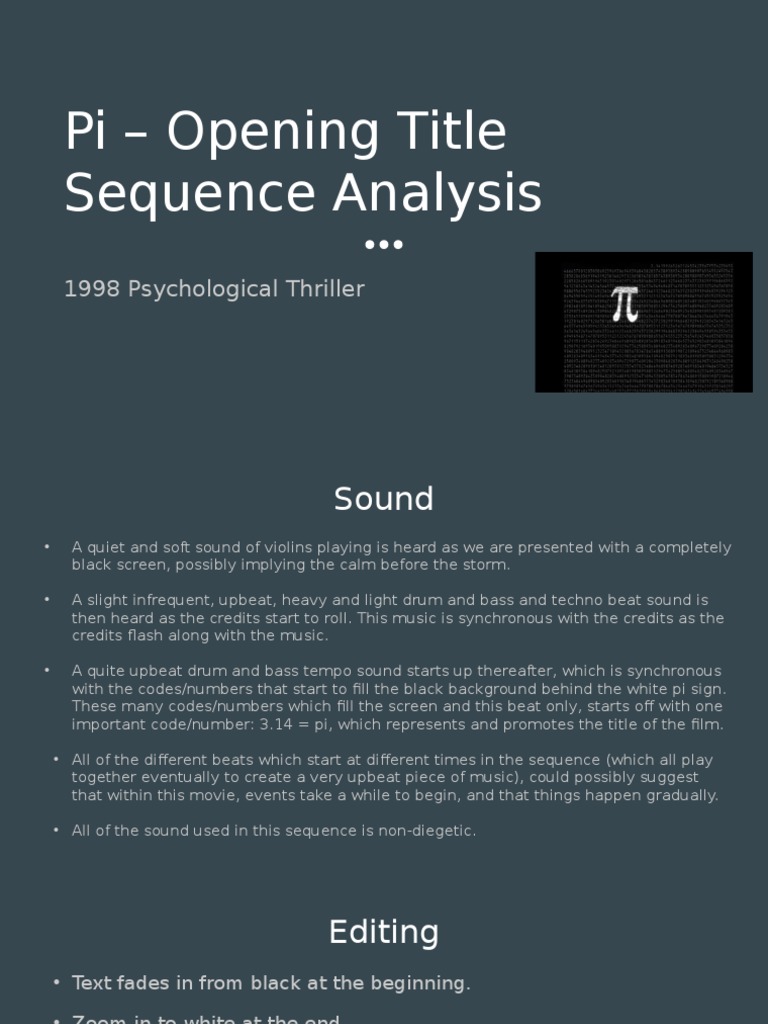Pi - Opening Title Sequence Analysis | PDF | Graphics | Graphic Design
