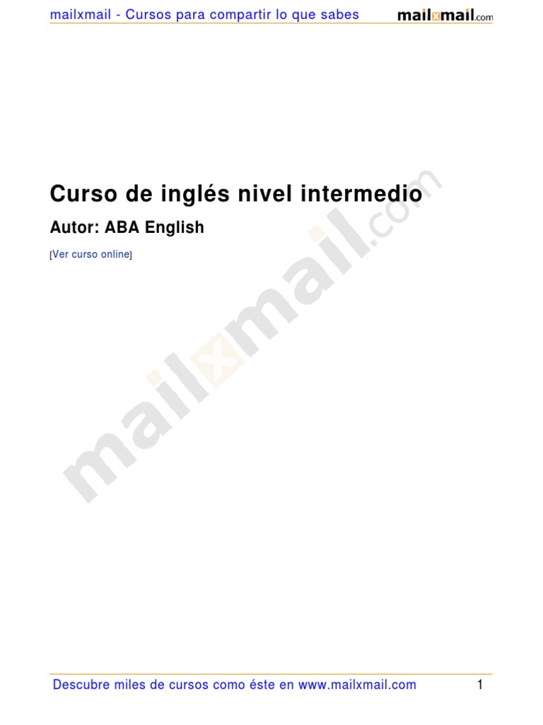 Curso de Inglés Intermedio Gratis | PDF