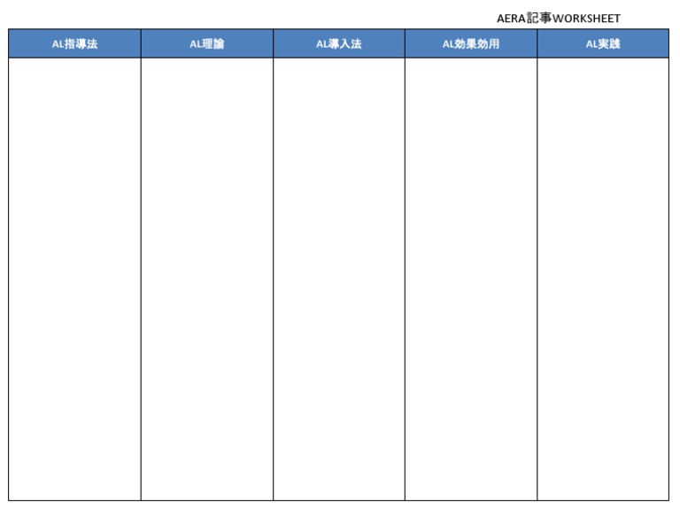 Aera Worksheet | PDF