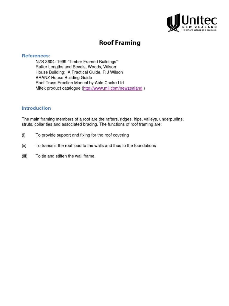 Roof Framing Simple Framing Construction Truss